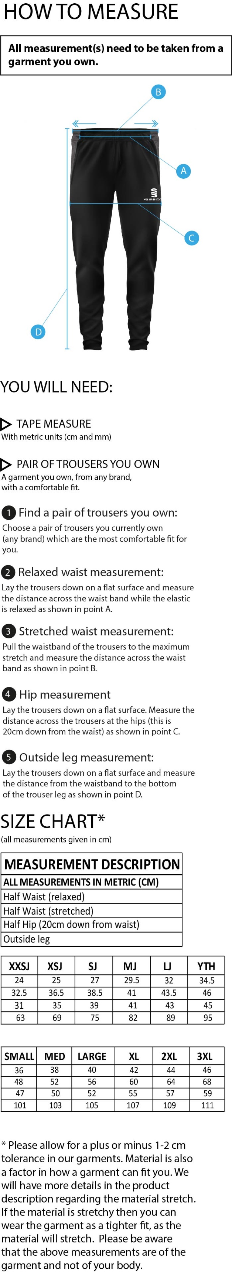 Shepley CC - Dual Skinny Pant - Size Guide