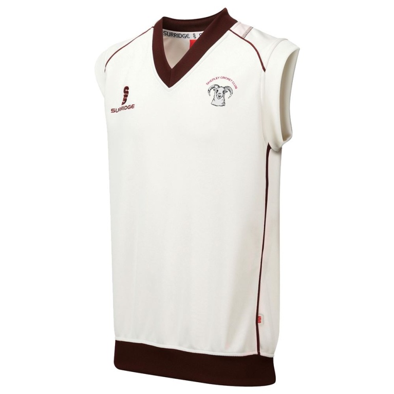 Shepley CC - Sleeveless Sweater Maroon Trim