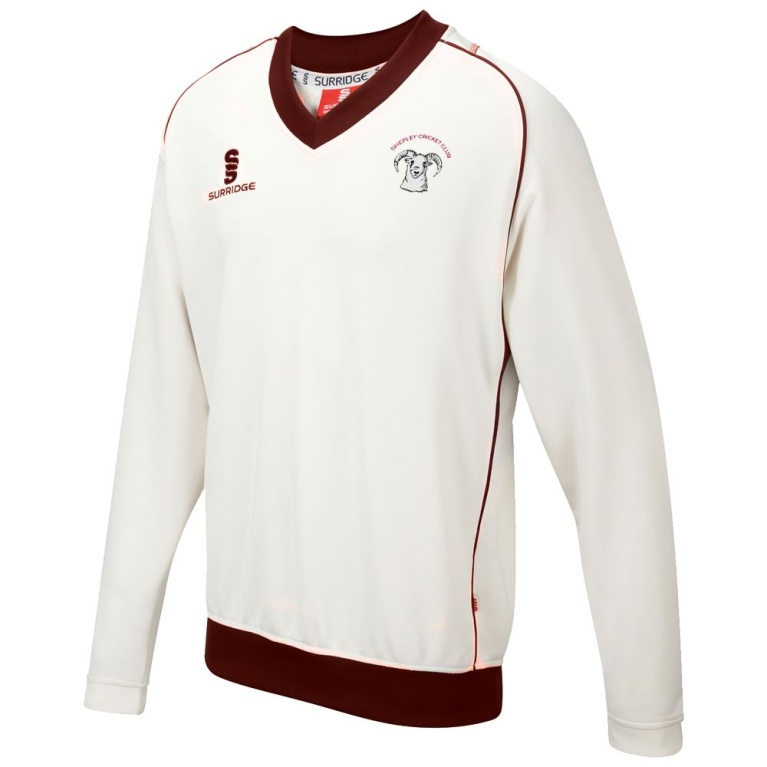 Shepley CC - Long Sleeve Sweater Maroon Trim