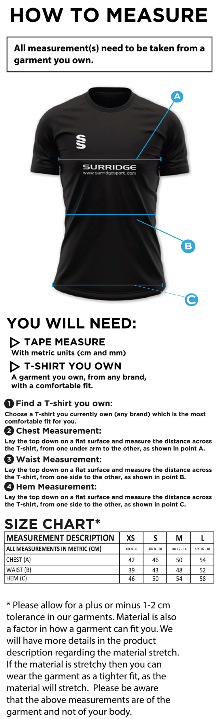 Shepley CC - Women's Dual Polo Shirt - Size Guide